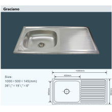 Wholesale Kitchen Bathroom Toilet Stainless Steel Hand Wash Basin with Drainboard